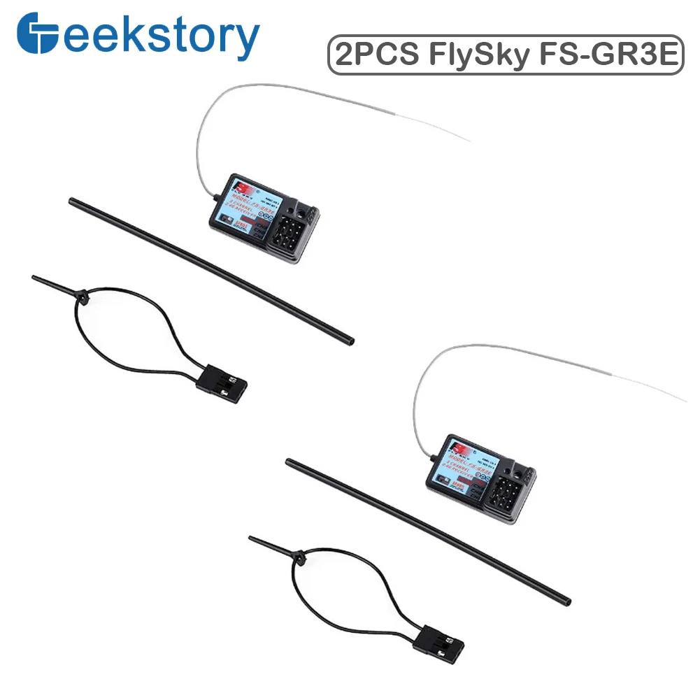 

Flysky 2PCS FS-GR3E Receiver, Waterproof 3 Channel 2.4G Frequency DC 5V Receiver for FS-GT2 FS-GT2B FS-GT3B FS-GT3C RC Car Boat