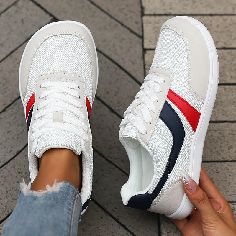 

Новые весенние мужские дышащие кроссовки из трикотажа, повседневные спортивные туфли с широким носком, уличные кеды на шнуровке