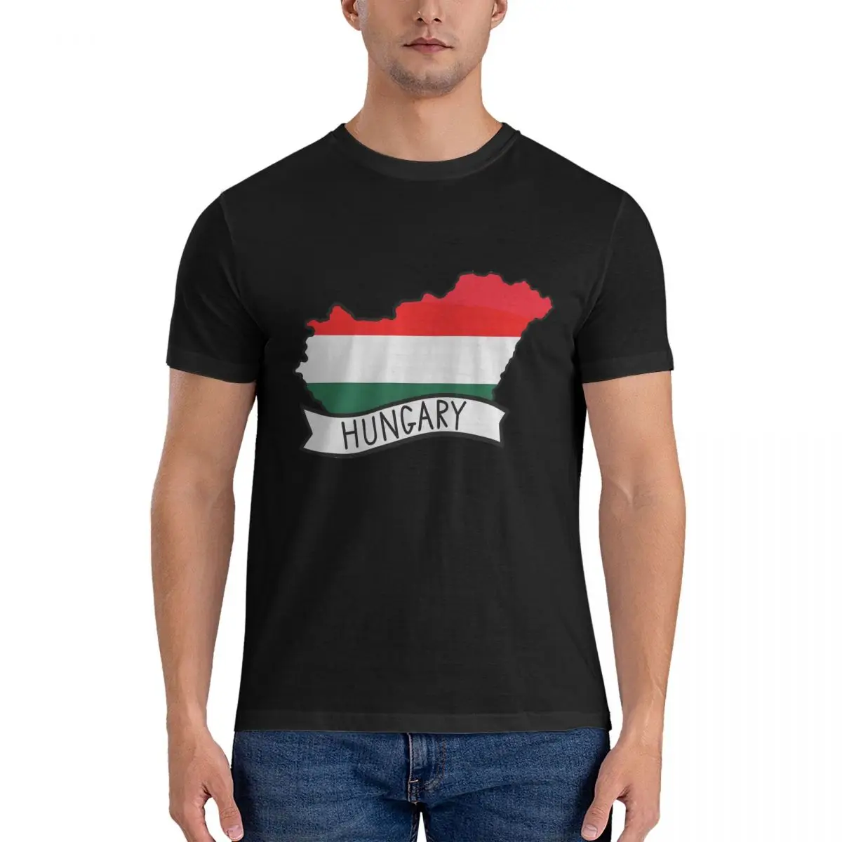 Men's T-Shirts Hungary Map Sticker Sticker Vintage 100% Cotton Tee Shirt Short Sleeve Europe T Shirts Crew Neck Clothing Printed