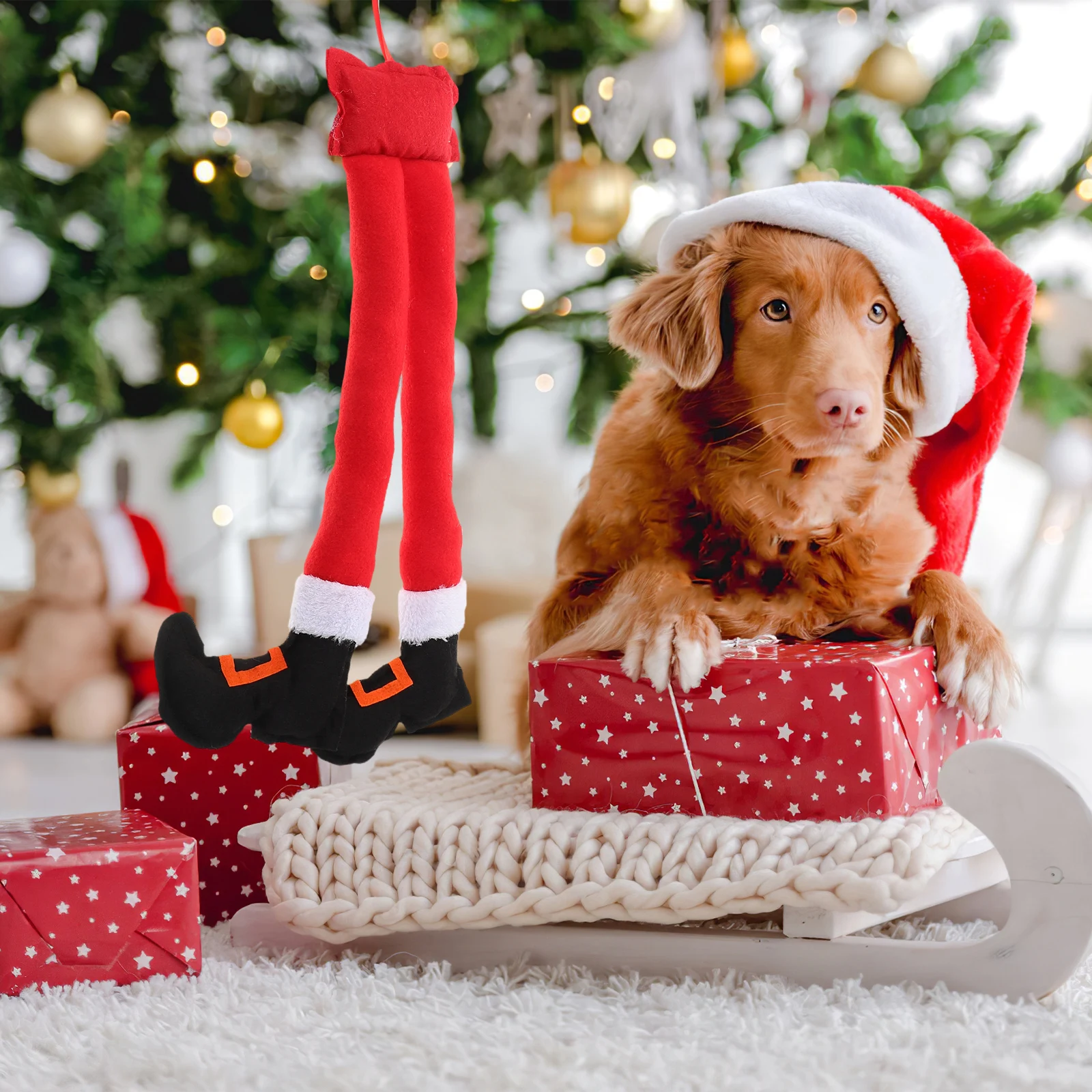 

Christmas Elf Leg Hanging Decoration Santa Leg Christmas Tree Ornament Car Decor Xmas Tree Pendant Legs Hanging