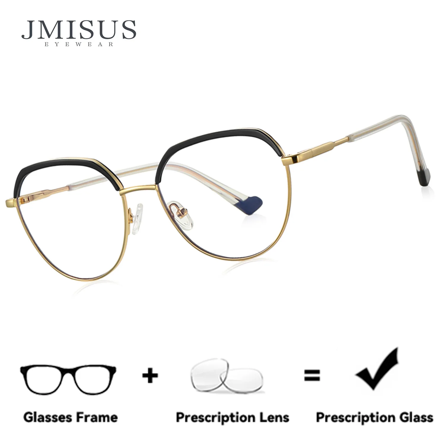 

Классические круглые очки JMISUS для женщин, высококачественные металлические прогрессивные мультифокальные оптические очки