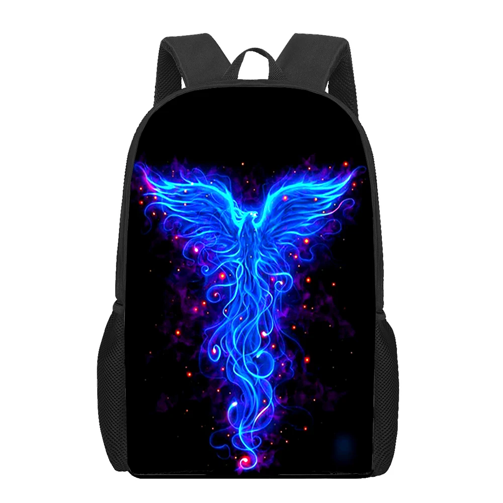 Phoenix Myths Sunbird Art Print Backpack Boys Girls Teenager Kids Book Bag Woman Men Daily Casual Shoulder Bags Travel Rucksack