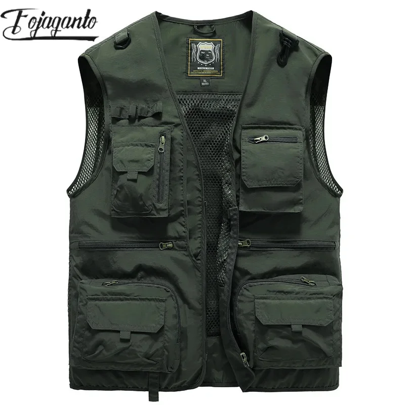 

FOJAGANTO 2024 Casual Vest For Men Multi-Pocket Breathable Outdoor Fashion Coat High Quality Design Casual Vest For Men