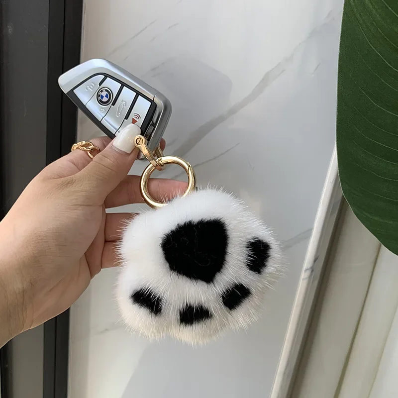 Cat Claw Cute Doll Bag Pendant Plush Claw Bag Pendant Car Keychain Girl Heart Imitation Mink Hair image 3