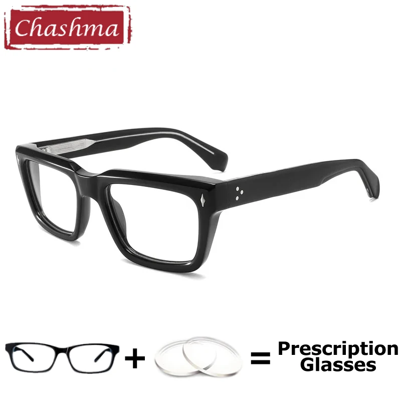 

Chashma Optical Eyeglasses Men Fashion UV Protection Anti Reflective Prescription Glasses for Women Acetate Frame for Thick Lens