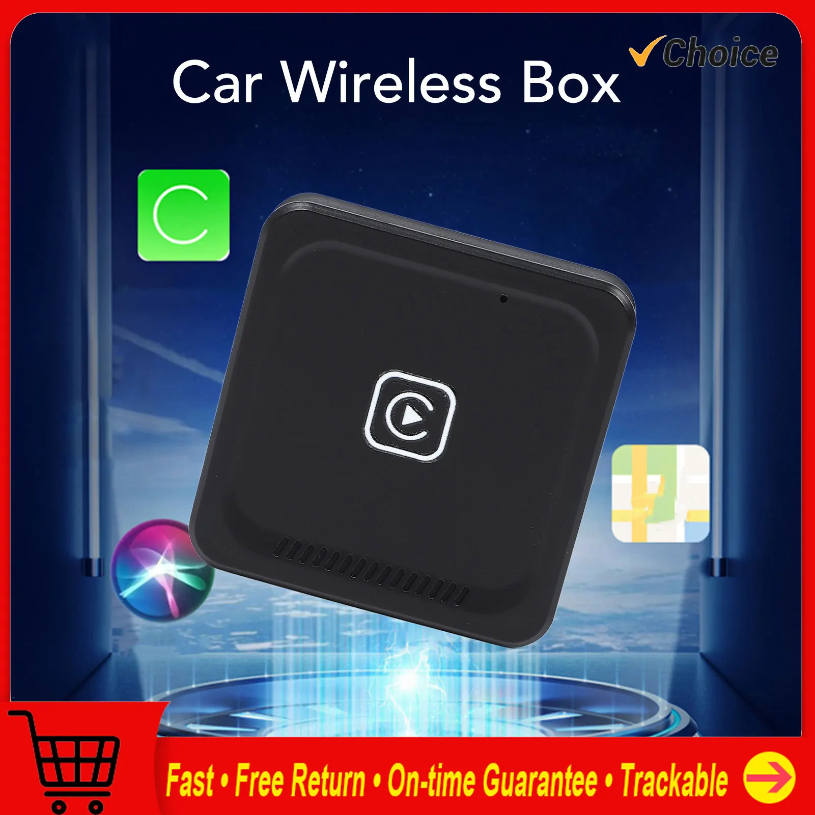 

Интеллектуальное голосовое управление BT 5.0 для Android Auto Адаптер для беспроводного адаптера CarPlay Преобразование подключения к беспроводе