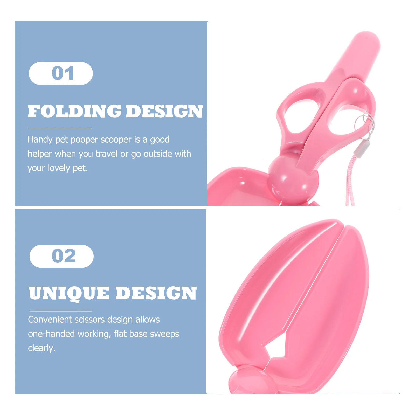 

Easy Grip Scissor Type Pet Waste Shovel 15x8cm Random Color Flat Base Sweeps for Dog Owners on The Go