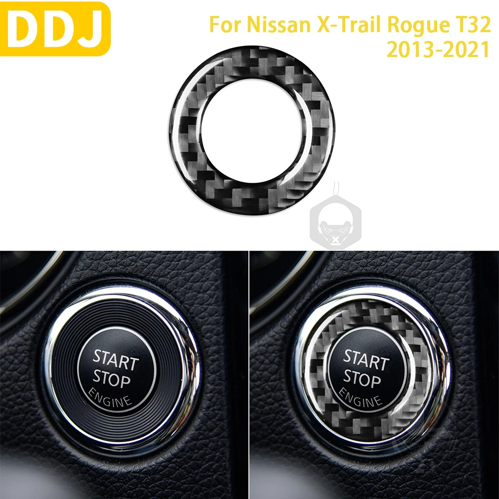 

For Nissan X-Trail Rogue T32 2013-2021 Accessories Carbon Fiber Interior Car Keyhole Ring Trim Sticker Decoration