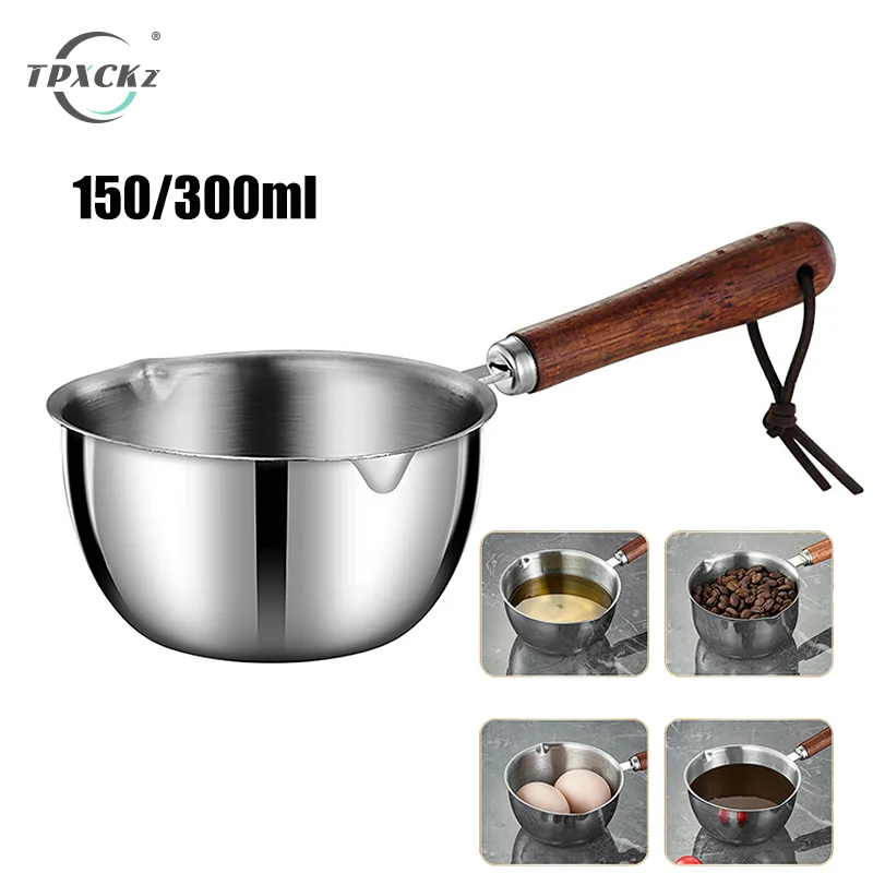 150/300ml Long Handle Wax Melting Pot Stainless Steel Diy Scented Candle Soap Chocolate Butter Handmade Soap Jug Heated Coffee