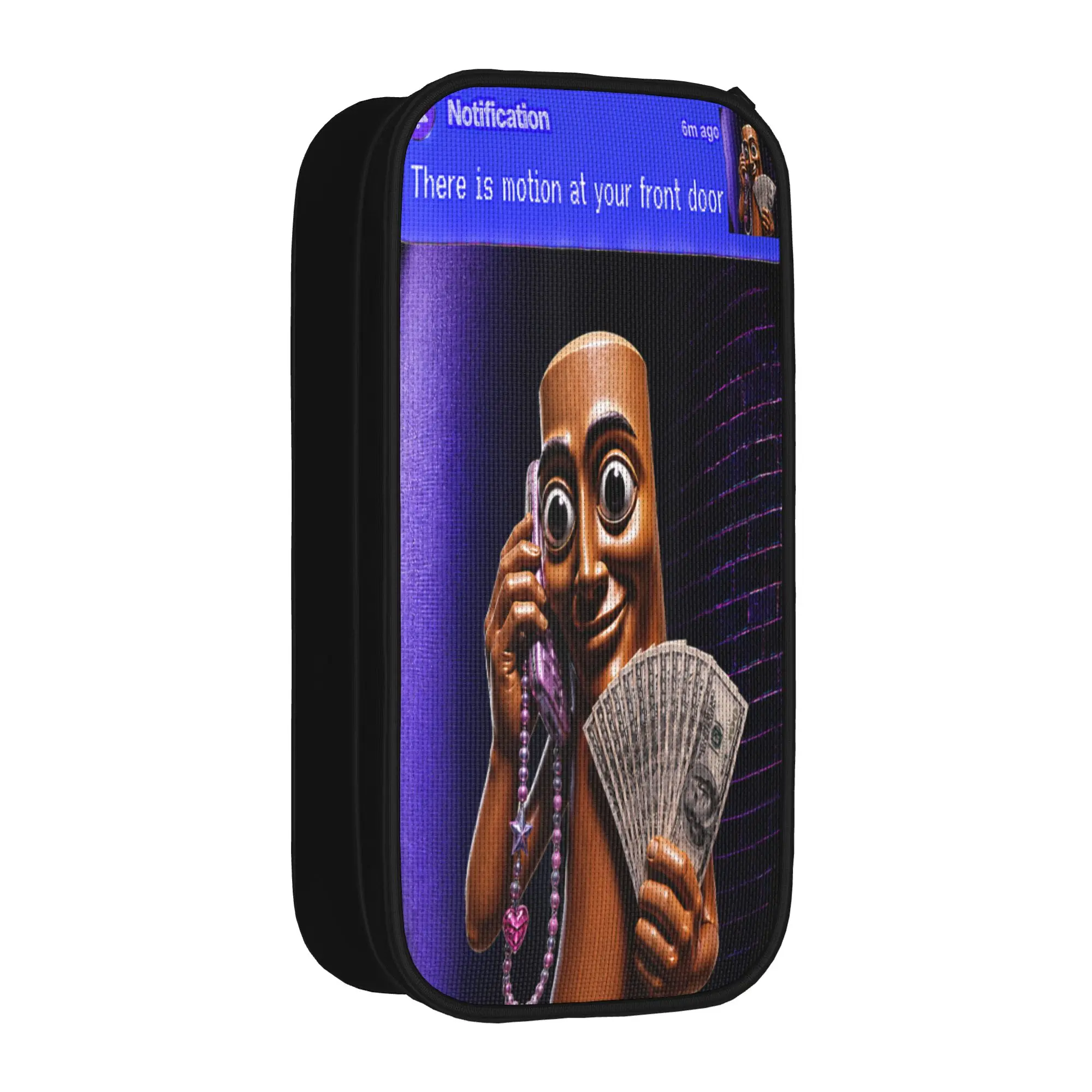 There is Motion At Your Front Door Tung Tung Sahur Pencil Case University Pencil Pouch Child Cute Back To School Pencil Cases