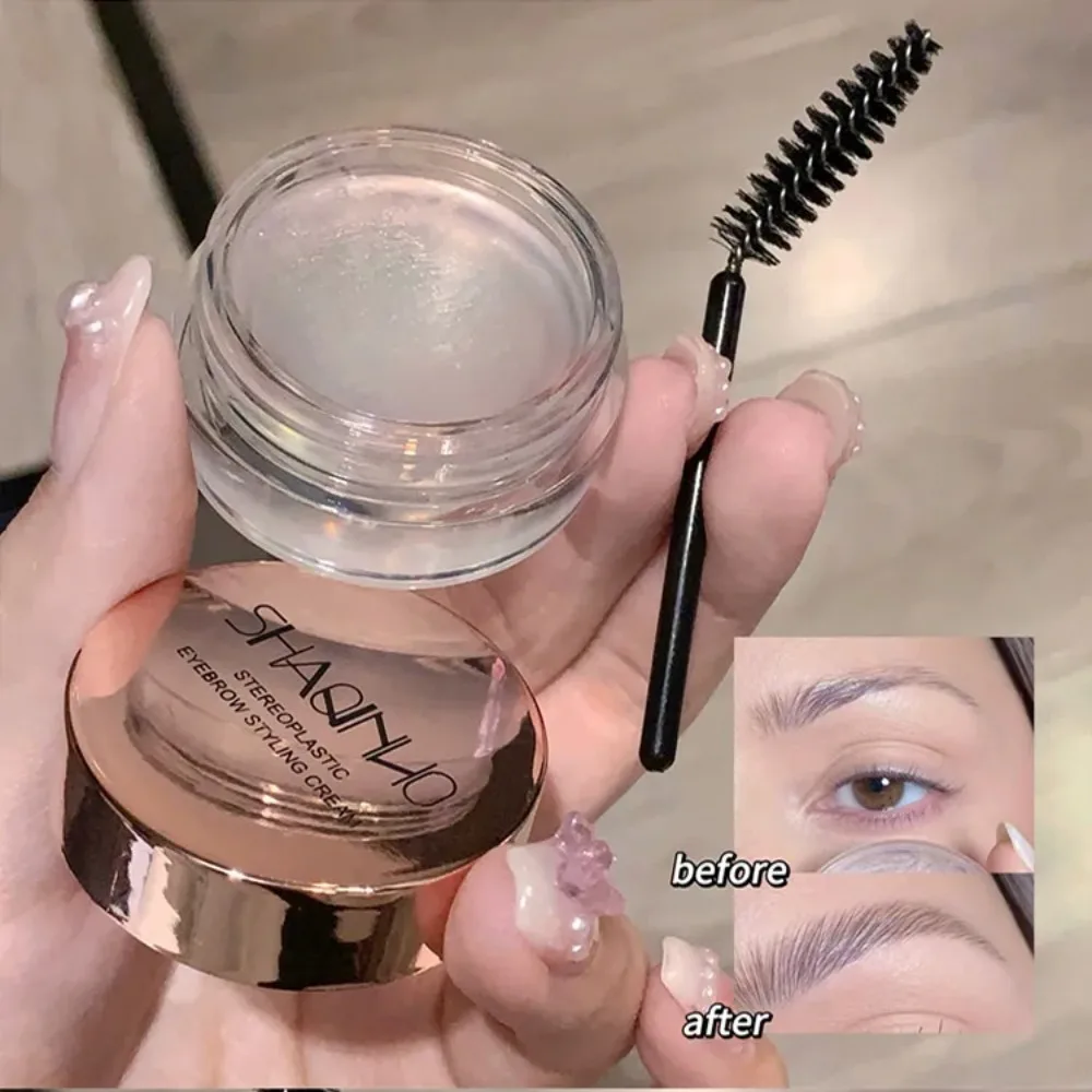4 pz/set Gel Texture Crema Modellante Per Sopracciglia A Lunga Durata con Pennello 3D Cera Modellante Per Sopracciglia Trasparente Rinfrescante Impermeabile