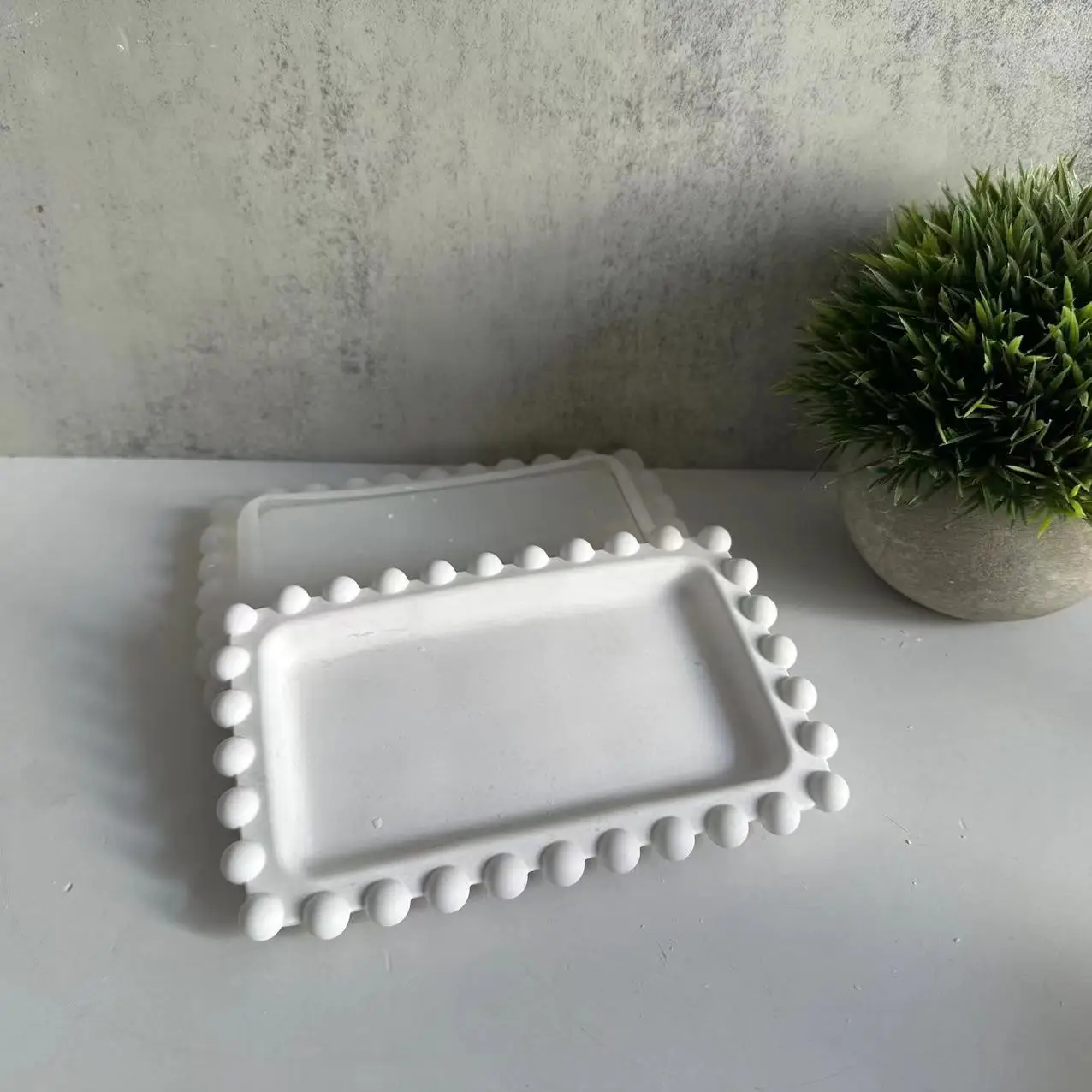 Rectangular Wave Point Bead Tray Silicone Mold Tray Tray Gypsum Epoxy Resin Mold