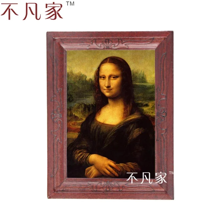 

Wholesale Dollhouse 1:12 scale miniature classical Mona Lisa oil Home Decorations Painting Frame E-18