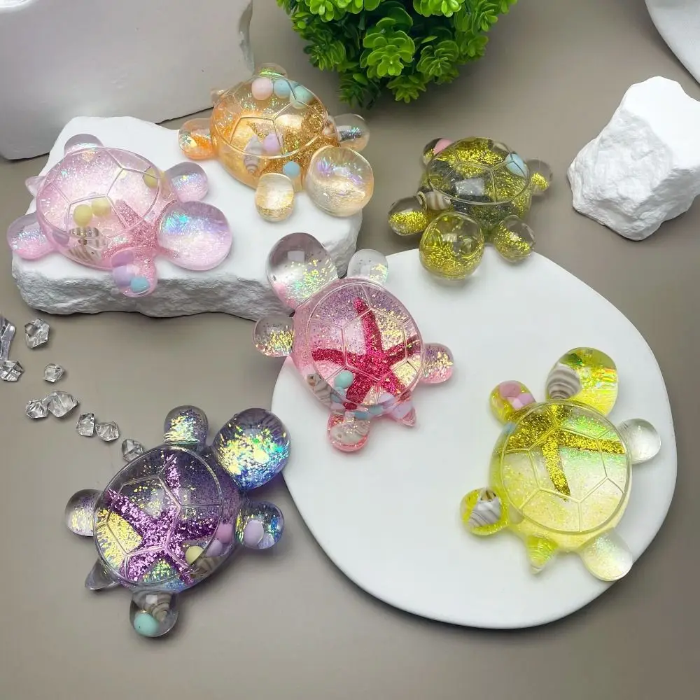 Flash Flowing Sand Candy Color Turtle Dolls Starfish Luminous Bead Starfish Turtle Toy Lovely Mini Turtle Small Ornament Gifts