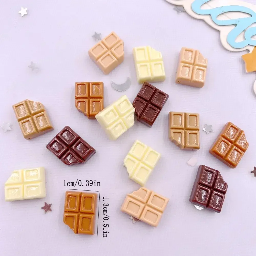 30pcs Mixed Resin Mini Kawaii Colorful Painted Chocolates Flat back Stone Figurines DIY Scrapbooks Home Decor Accessories Crafts