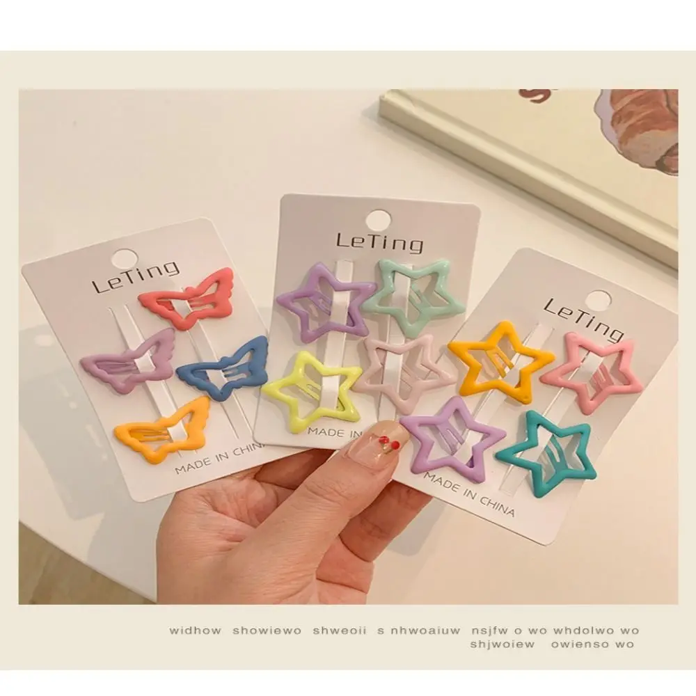 Shape Butterfly Heart Shape Candy Color Children Hairpin Set Female Hair Accessories Girl Baby Hair Clip Korean Style Headwear