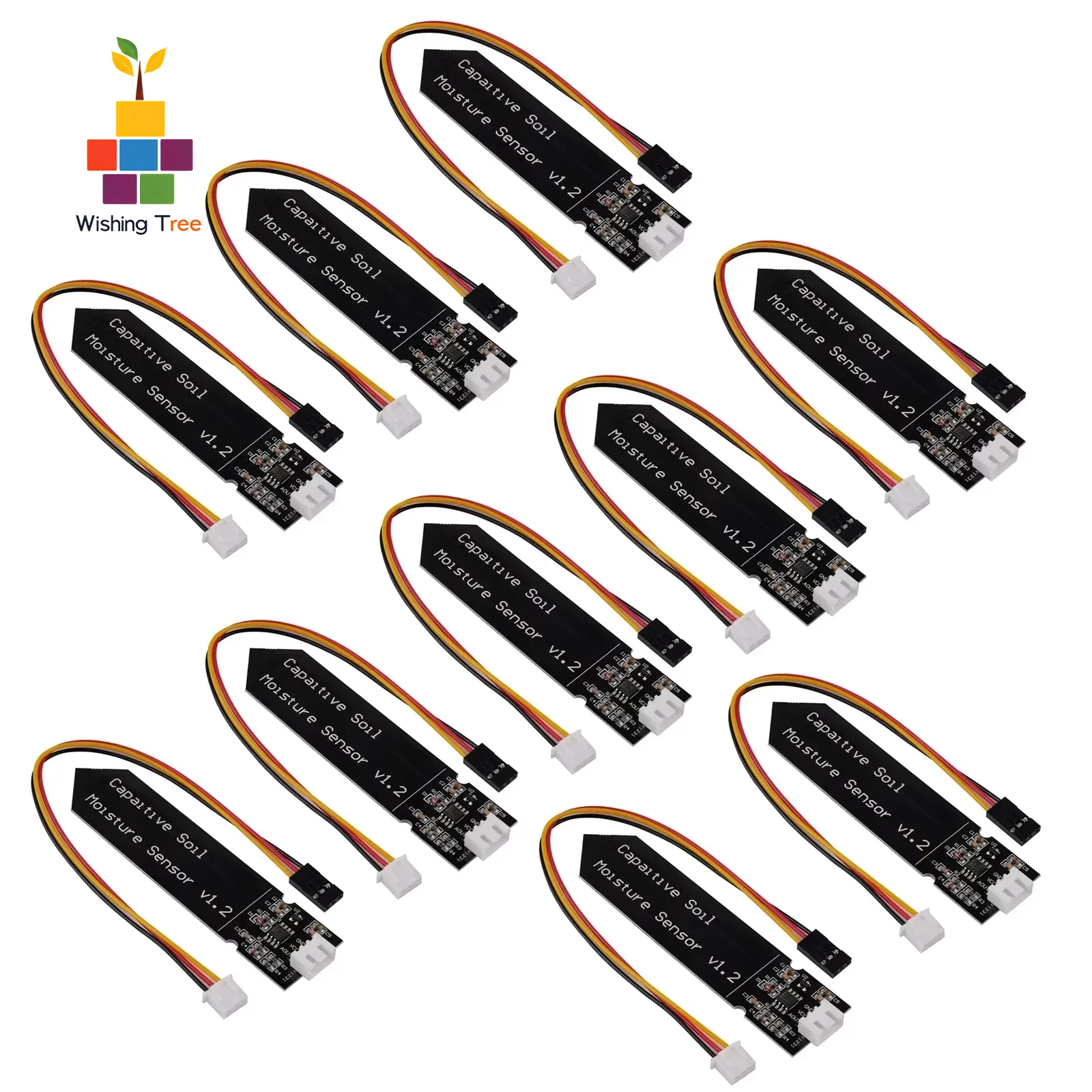 Capacitive Soil Moisture Sensor Module Analog Output Gravity 3Pin Interface with Cable for Garden Plant Monitoring