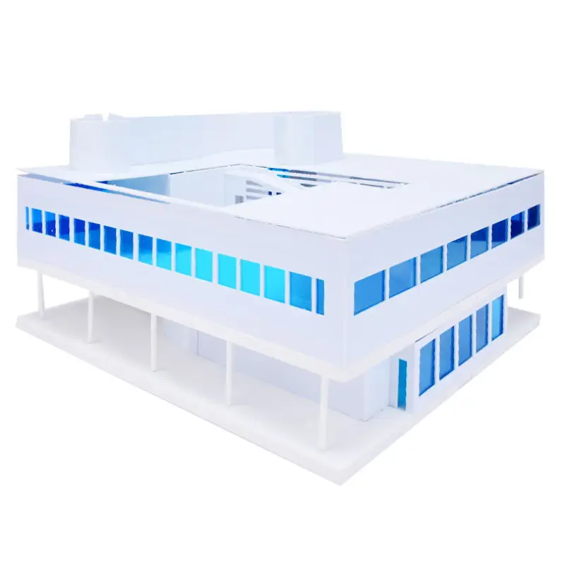 1/100 Miniature Building scale Model House Villa Savoye ABS Plastic Toy Architecture Model Construction Set Assembly Model kit