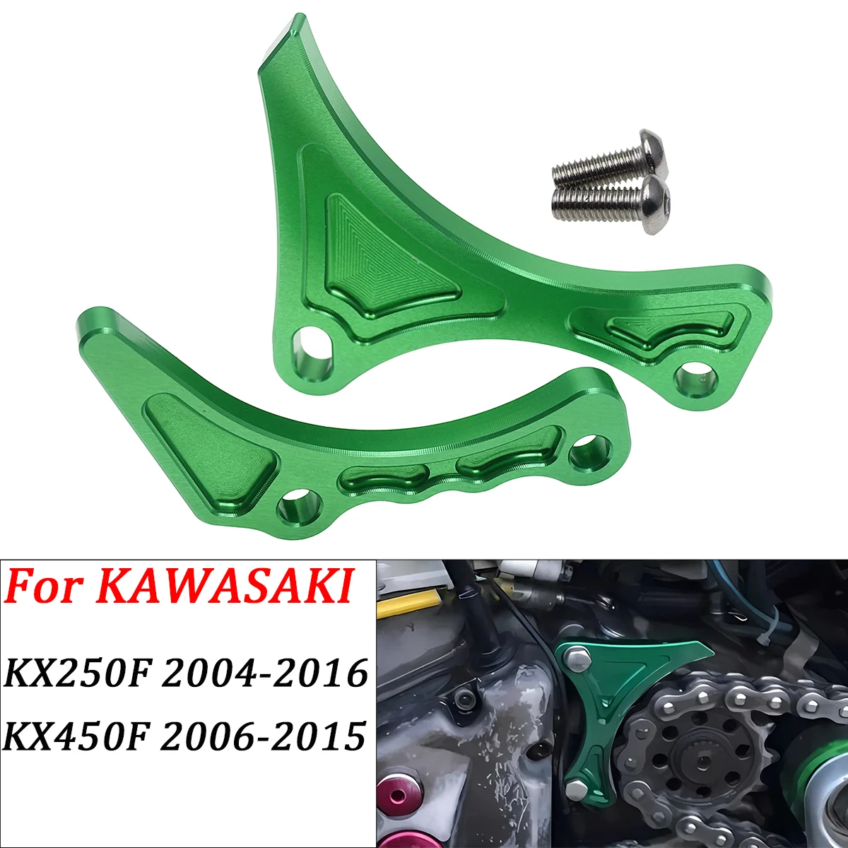 

Motocross CNC Aluminium Case Saver Engine Protector Guard Cover Chain Sprocket Cover For Kawasaki KX250F KX450F KX 250F 450F