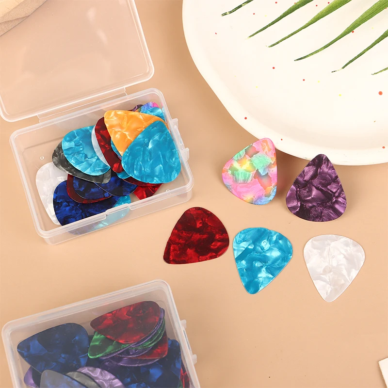 30 قطعة الغيتار الكهربائي الصوتية يختار Plectrum السليلويد الغيتار يختار الملحقات مع ABS صندوق سمك 0.46/0.71/0.96 مللي متر