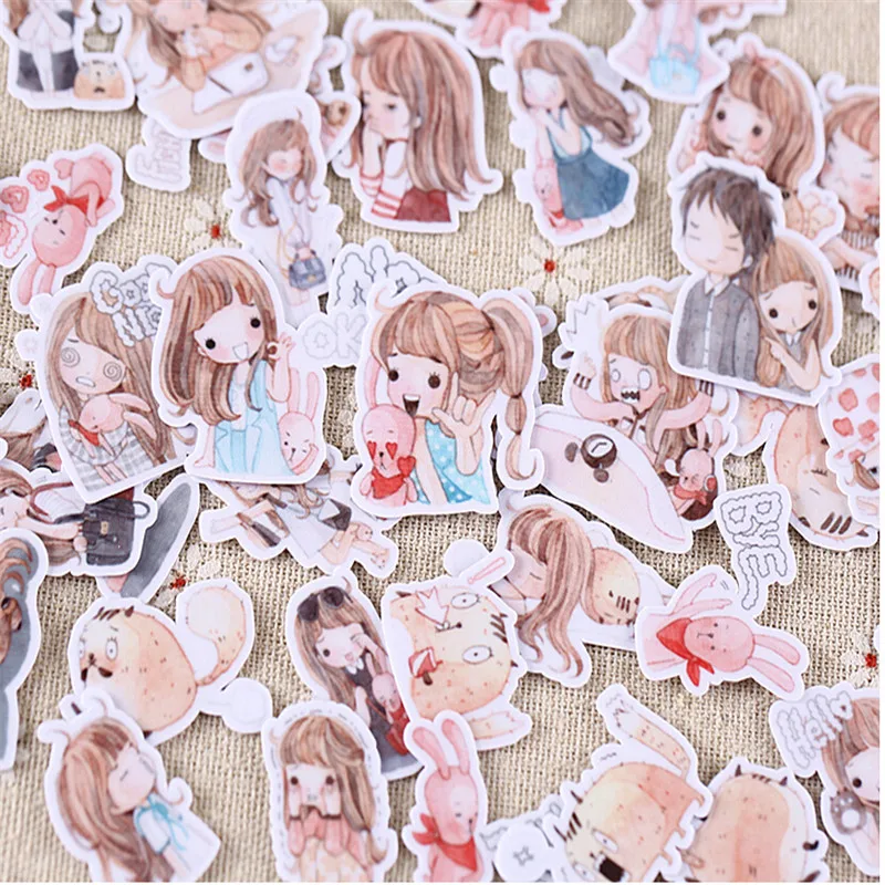 40pcs Creative Cute Self-made Braids Girl Scrapbooking Stickers /decorative Sticker /DIY Craft Photo Albums