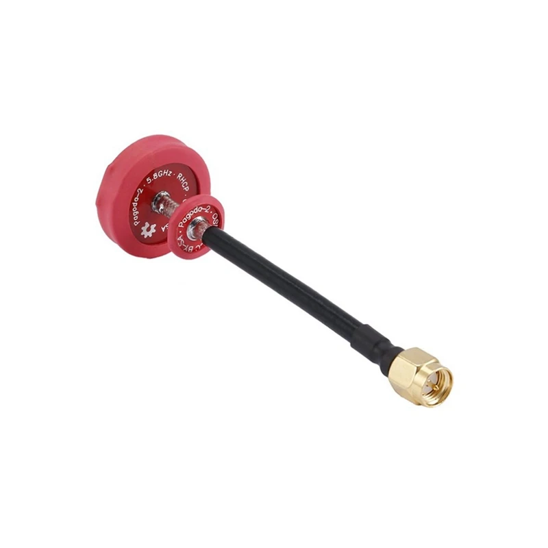 For Pagoda 2 5.8G 5DBi 50W Omnidirectional Omni FPV Flat Panel Pagoda Antenna RHCP SMA/RP-SMA 80Mm(Red Pin)