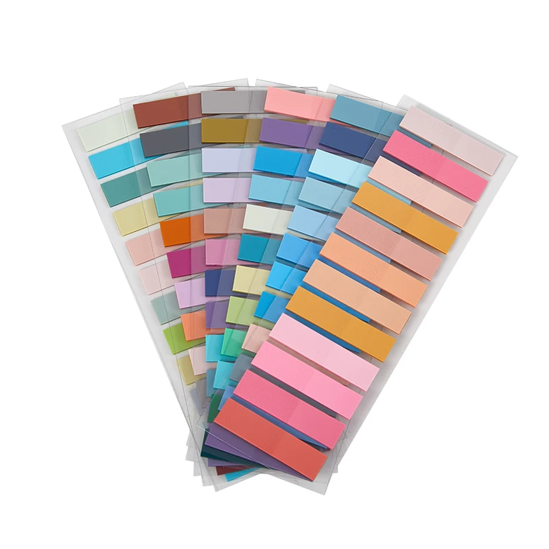 1set Transparent Fluorescent Index Tabs PET Sticky Note For Page Marker Planner Stickers Office School Students Supplies