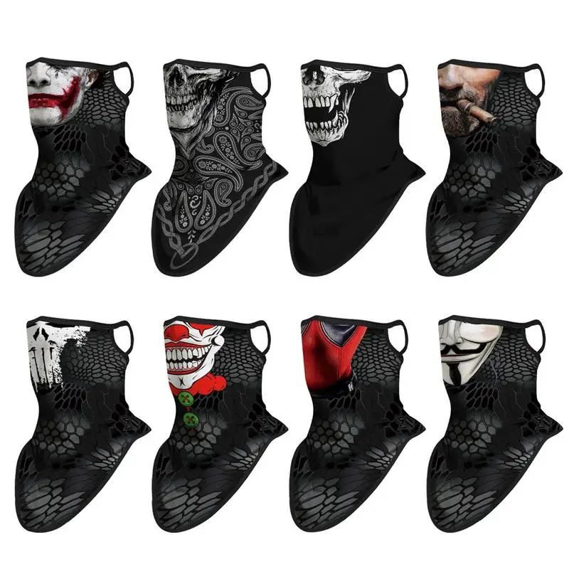 Motorcycle Face Headgear Summer Breathable Sunshade Face Cover Hanging Ear Triangle Cycling Face Mask Men Funny Scarf Neck Cover