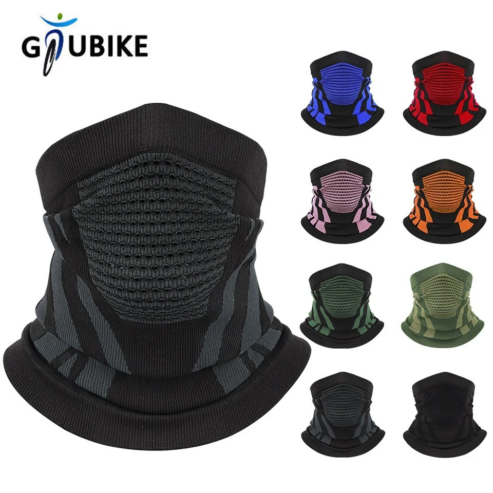 GTUBIKE Thermal Face Bandana Mask Cover Neck Warmer Gaiter Bicycle Cycling Ski Tube Scarf Hiking Breathable Masks Print Winter