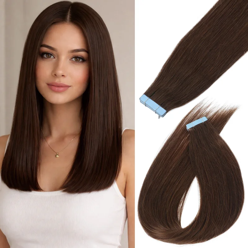 Smooth Silky Remy Human Tape Hair Durable Wear Resistant Seamless PU Extensions 12 Inch To 20 Inch 30G Natural Hair Accessory For Full Hair Volume