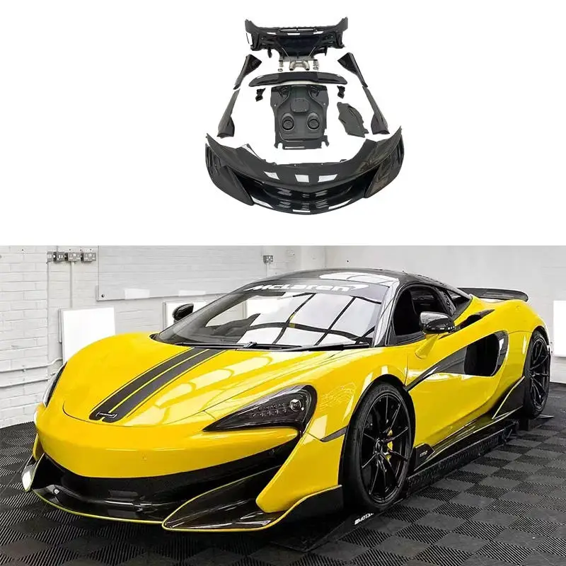 Bodyparts Carbon Fiber Front Lip Hood Side Skirts Rear Trunk Spoiler Body Kit For Mclaren 570S 540C Convert To 600LT