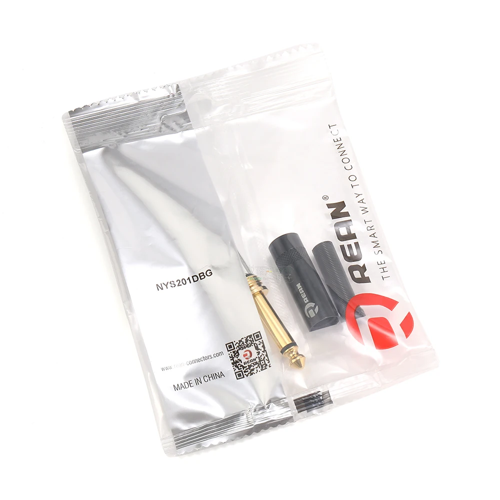REAN 6,35mm TRS Stereo 3-Polig Vergoldeter 1/4'' TS Mono 2-Polig Stecker 6,5 Gerader Stecker für Instrumente, Gitarre, Bass, Mikrofon – Detail 20