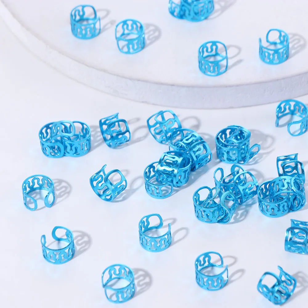 

40pcs Dread Locks Hollow Out Hair Ring Metal Cuff Clips Colored Dreadlocks Beads Headwear Hair Braiding Hair Braid Tubes Women