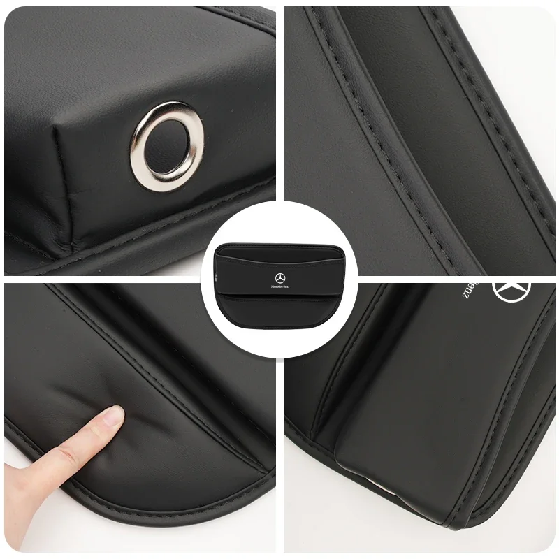 Leather Car Seat Gap Organizer Crevice Filler Storage Box Pocket For Benz W211 W124 W176 W177 C180 C200 C260 C300 GLC CLE CLA