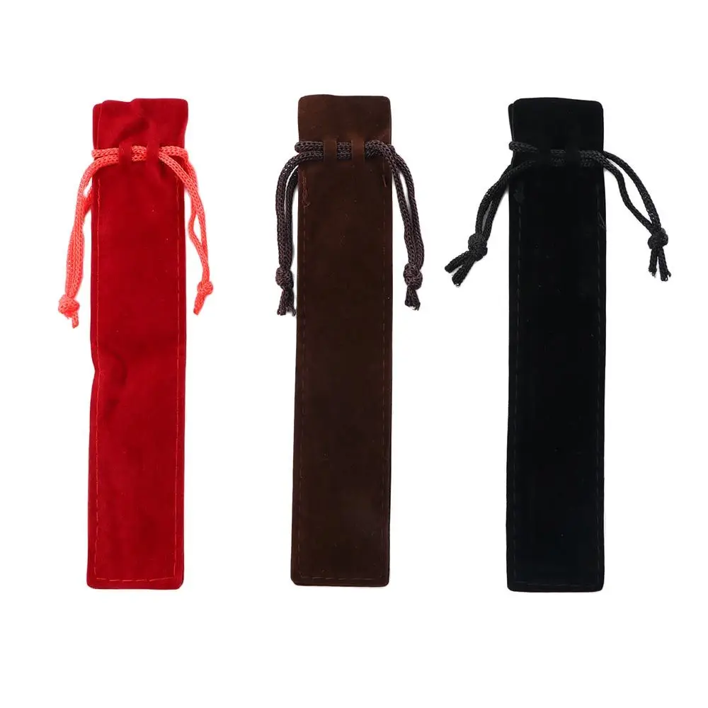 5 Colors Fountain Pen Pen Sleeve Holder Drawstring Pen Pouch Pen Bag Case Single Pencil Bag Velvet Pen Pouch Pencil Bag