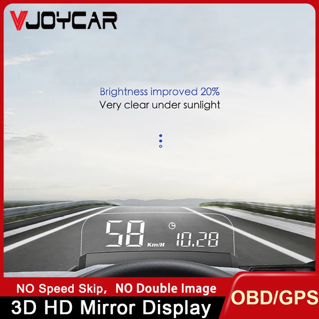 Vjoycar lustro HUD wyświetlacz do samochodu OBD2 Gauge cyfrowy projektor prędkości Auto HUD ostrzeżenie o przekroczeniu prędkości KMH MPH prędkościomierz GPS