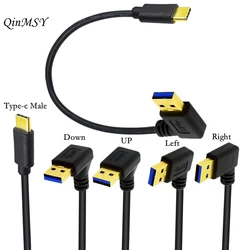 90 stopni w dół w lewo w prawo 3.0 USB typ A do USB C męski kabel do synchronizacji danych dla Xiaomi 4C/5 Huawei P9 Samsung Note7