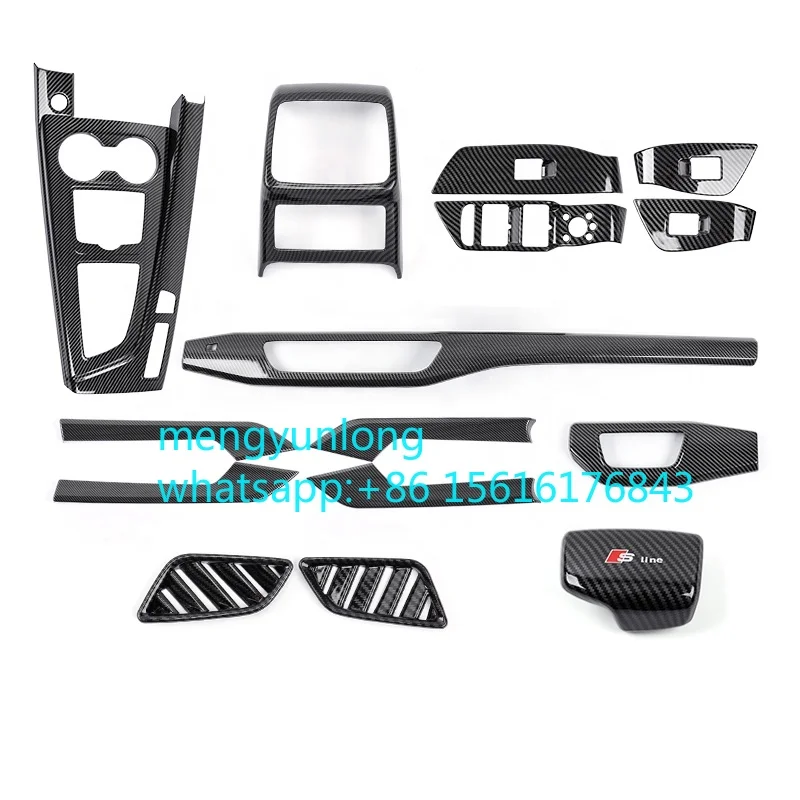 

Carbon Fiber Interior Trim for A4 S4 B9 Interior Modification Central Control Carbon Fiber Stickers A4 S4 B9 2017 2018 2019