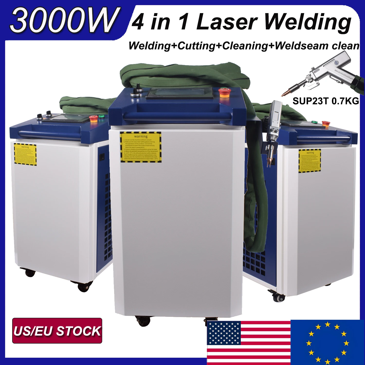 4 IN 1 Raycus 3000W Fiber Laser Welding Cleaning Cutting Machine Handheld laser machine CWFL-1500ANW02 water chiller