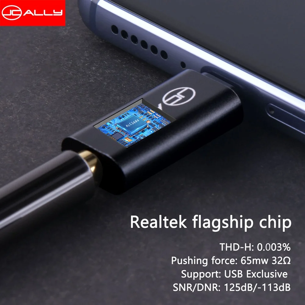 JCALLY JA04 HIFI 이어폰 표준 디지털 오디오 어댑터, ALC5686 오디오 휴대용 HIFI 디코딩 직렬 DAC 칩, 안드로이드 휴대폰용