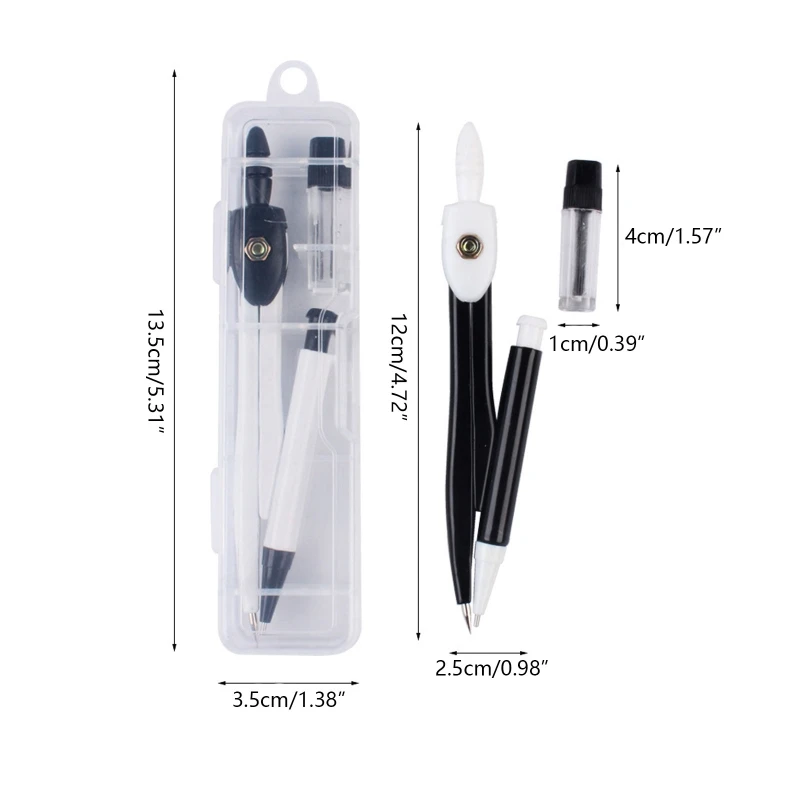 Simple Metal Compasses for Students with 0.7mm Pencil Leads Math Geometry Tool