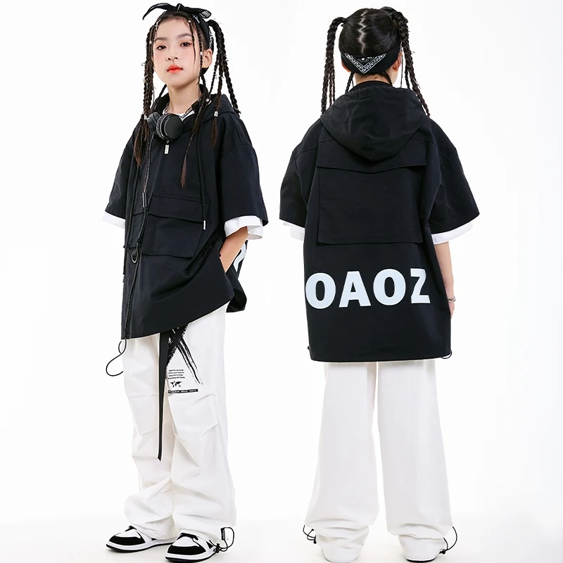 

New Hip Hop Dance Costumes For Kids Streetwear Loose Hiphop Outfits Girls Boys Group Jazz Performance Stage Clothes Wear DN20406