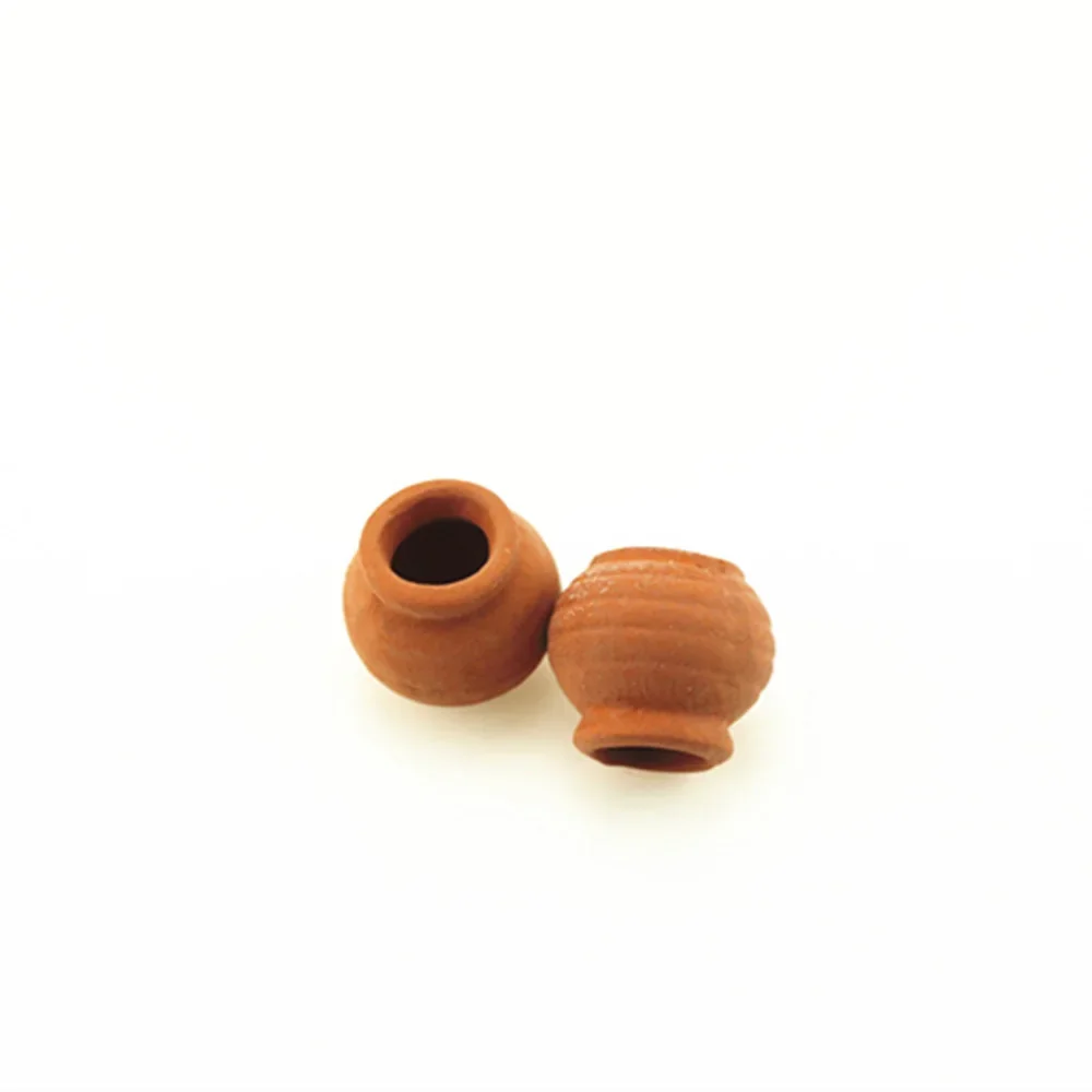 1/12 Dollhouse Miniature Accessories Mini Ceramics Flowerpot Simulation Flower Pot for Doll House Decoration ob11
