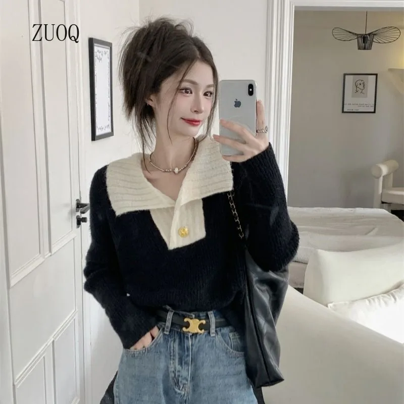 سترة نسائية غير رسمية لربيع وخريف 2025 تصميم جديد بلوفرات فضفاضة ملابس تريكو نسائية #1