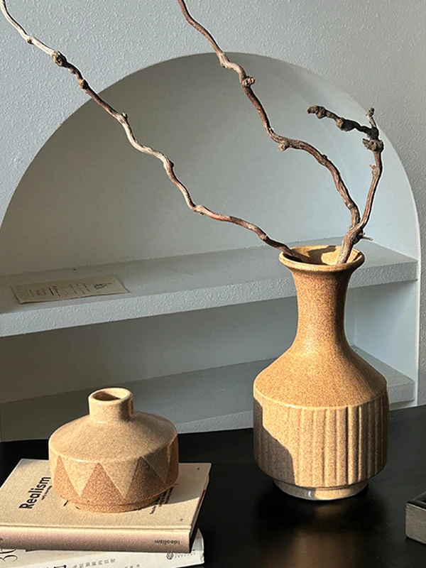 

SilentWind Japanese Retro Wabi-Sabi Sle Flower Vase Decorative Piece Living Room Floral Arrangement Luxury Sensation New Ch...