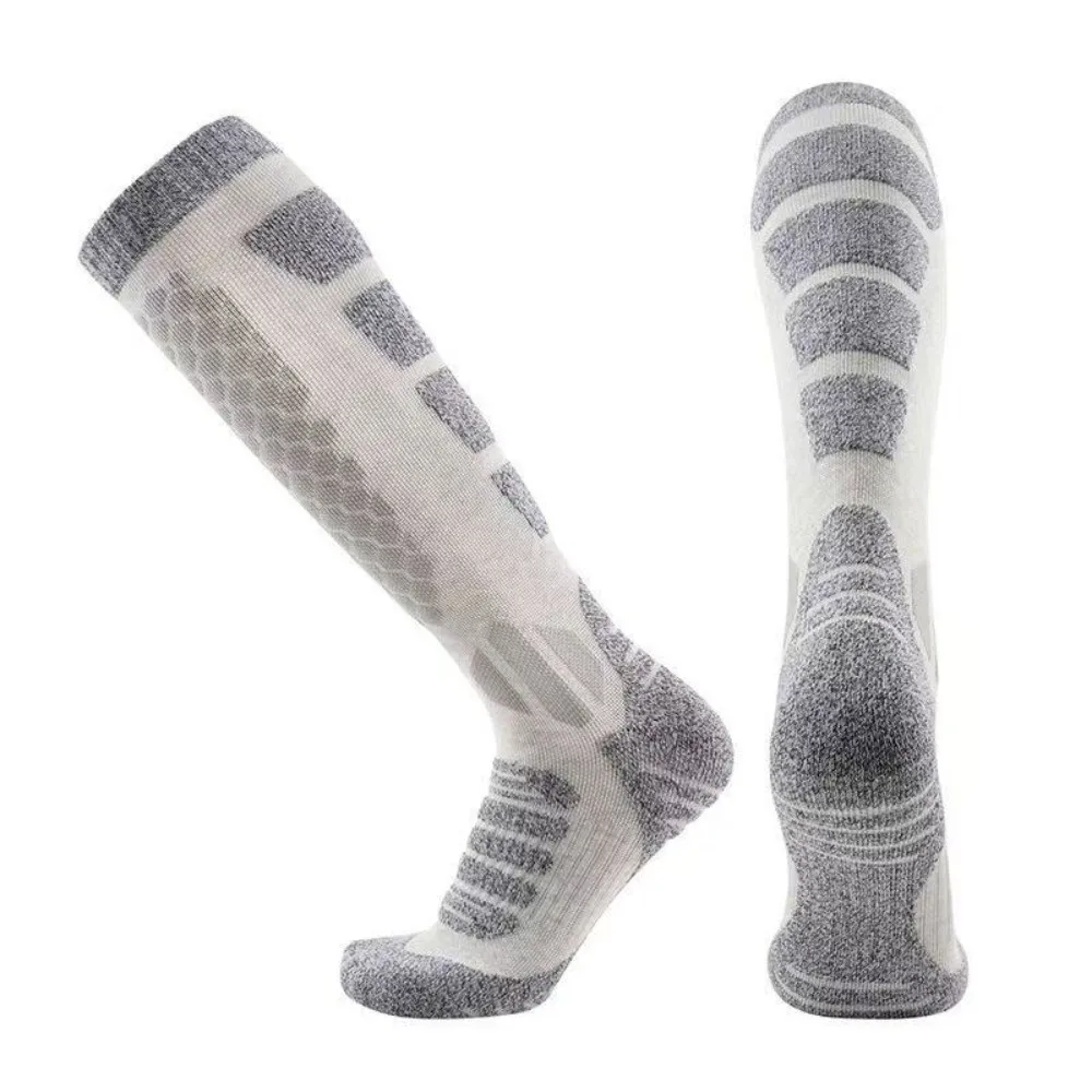 Thicken Cotton Thermal Outdoor Socks Non-slip Reinforced Heel Toe Hiking Ski Socks Moisture Wicking Long Tube Socks