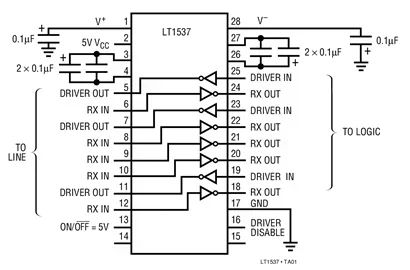 LT1537CG LT1537 - Advanced Low Power 5V RS232 Transceiver with Small Capacitors