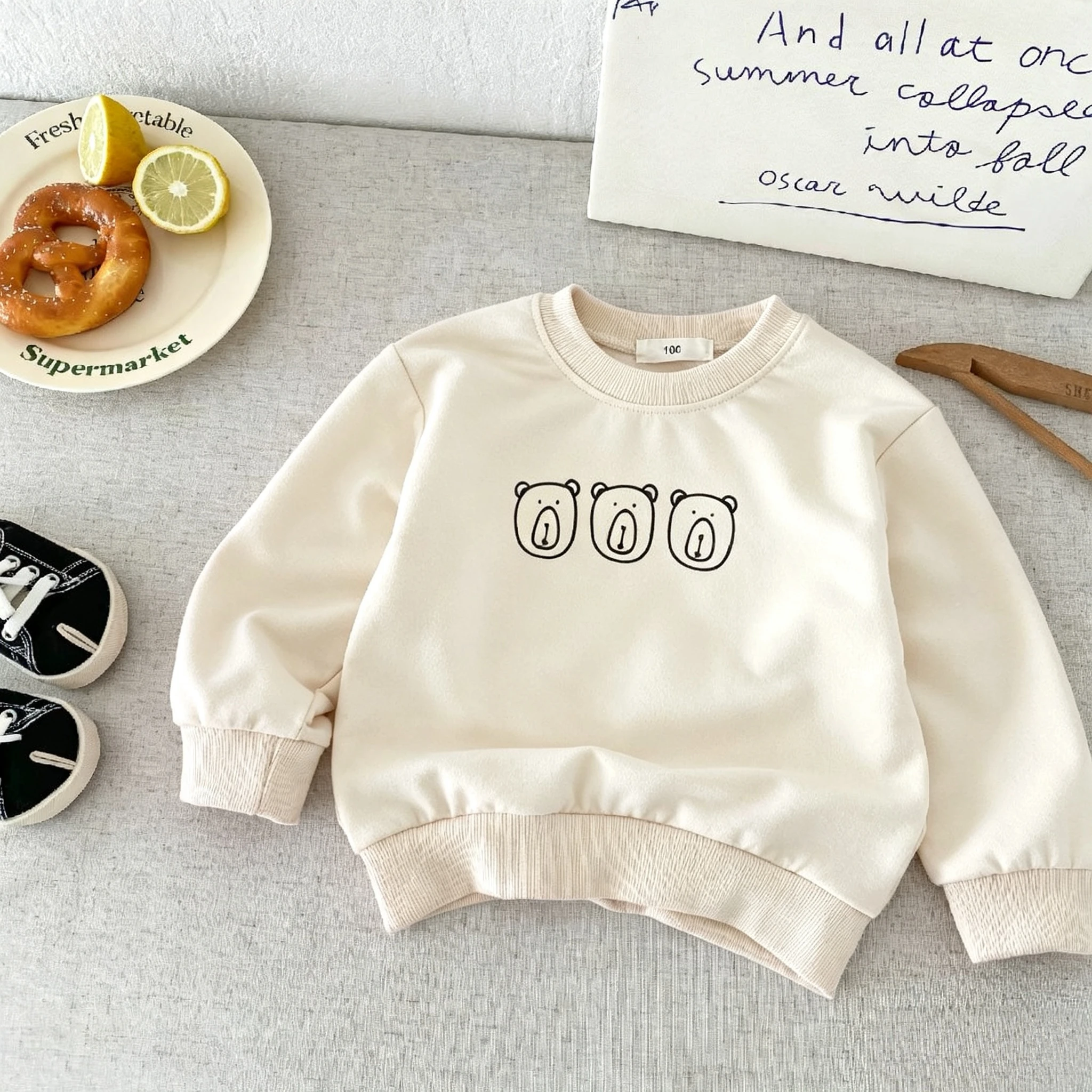 0-6 Age Children Clothing Long Sleeve Sweatshirt Simple Fashion Versatile Kids Round Collar Casual Hoodie Baby Girl Boy Tops