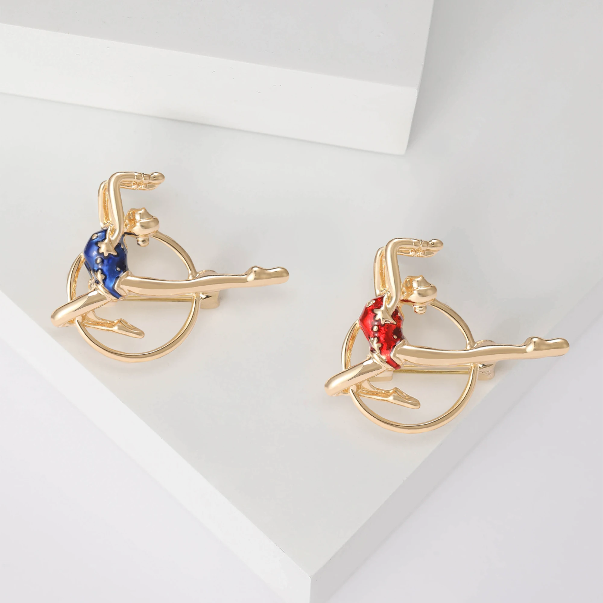 Beaut&Berry Trendy Enamel Ballet Girl Brooches for Women Unisex Pins Casual Party Accessories New Year Gifts Friends Decoration