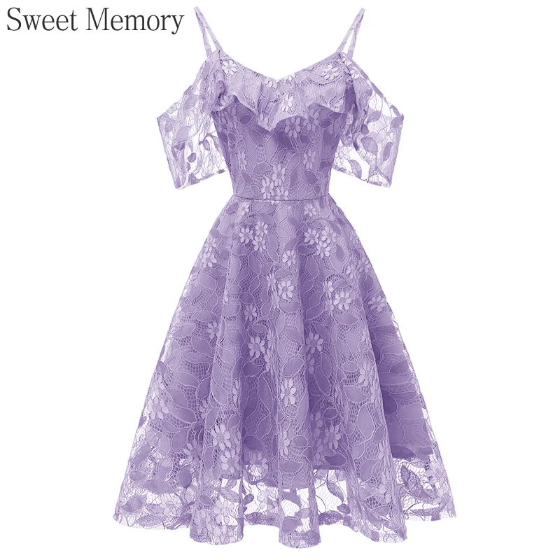 Sweet Memory Girl Lilac Short Cocktail Dress Lady Party Floral V-Neck Prom Dresses Purple Gown Elegant Women Vestido